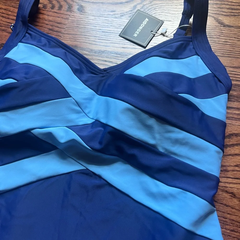 Women's Blue One-Piece Swimsuit - Picture 2 of 2